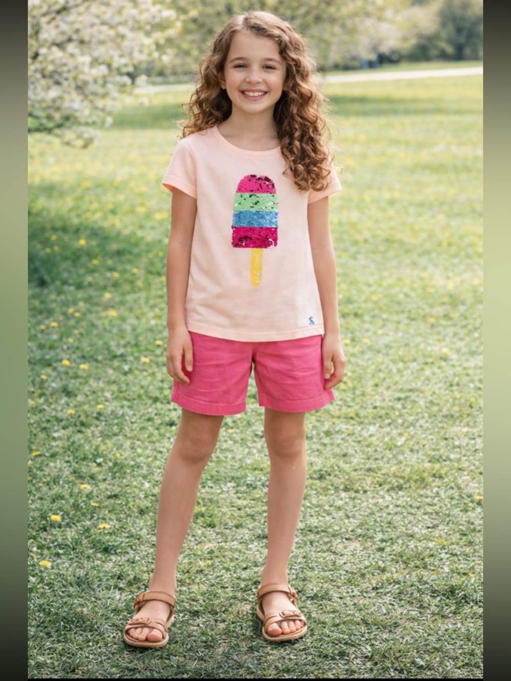 Joules Ts sparkle short sleeve shirt 11-12 Y popsicle summer
